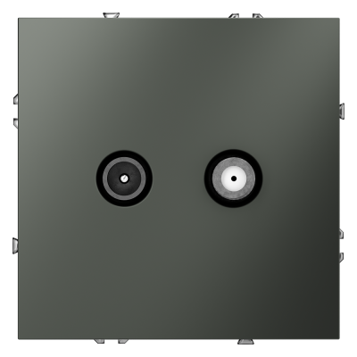 Розетка телевизионнная встраиваемая VOLTUM S70 оконечная TV+SAT, (титан), VLS060406