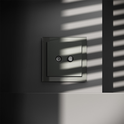 Розетка телевизионнная встраиваемая VOLTUM S70 оконечная TV+SAT, (титан), VLS060406