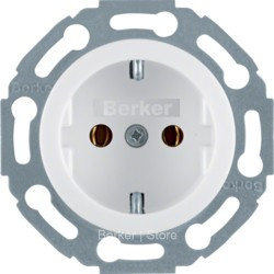 474520 - Штепсельная розетка SCHUKO цвет: полярная белизна, с блеском серия 1930/Glasserie/Palazz, Berker