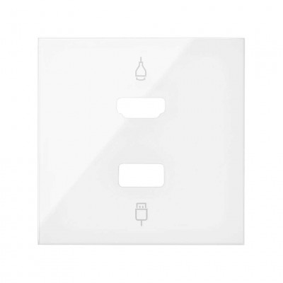 Simon 10001095-130 Накладка розетки HDMI + USB цвета белый глянец S100