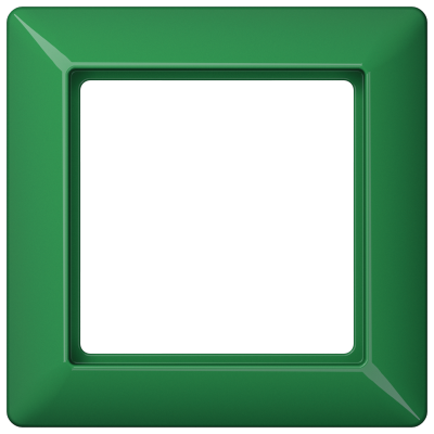 Рамка 1-кратная для вертикальной и горизонтальной установки; термопласт, зеленая, AS581BFGN