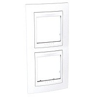 MGU6.004V.18 - UnicaCh Рамка 2-ная вертик., бел./бел., Schneider Electric