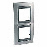 MGU66.004V.238 - UNICA TOP РАМКА 2-постовая, вертикальная, ГРАФИТ/ХРОМ МАТОВЫЙ