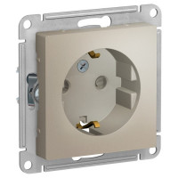 IRIDIUM Розетка с заземляющим контактом и защитой от прикосновения, 250 В, 16 А, винтовой зажим. Цвет шампань, M0203
