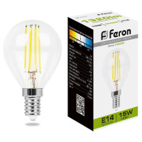 Лампа светодиодная, (15W) 230V E14 4000K прозрачная, LB-515, Feron 38250