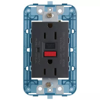 Vimar Двойная розетка 2P+T 15 A, американский стандарт с GFCI, серая, 19296 Vimar Двойная розетка 2P+T 15 A, американский стандарт с GFCI, серая, 19296