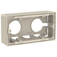 КОРОБКА для открытой установки, 2-постовая, бежевый