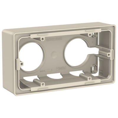 КОРОБКА для открытой установки, 2-постовая, бежевый