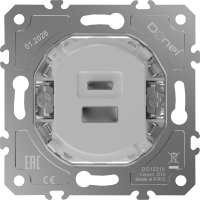 Donel D16  Механизм USB - зарядное устройство 12Вт тип A+С, DO12310