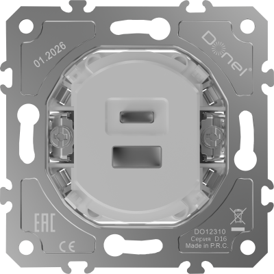 Donel D16  Механизм USB - зарядное устройство 12Вт тип A+С, DO12310