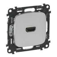 Valena ALLURE.Розетка для аудио/видео устройств HDMI Тип А.С лицевой панелью.Алюминий Valena ALLURE.Розетка для аудио/видео устройств HDMI Тип А.С лицевой панелью.Алюминий