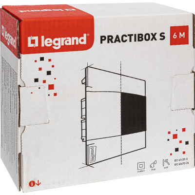 Legrand Practibox S Пластиковый щиток Встраиваемый 1X6 Дымчатая дверь, 134556