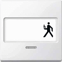 SM Клавиша 1-ная с полем  для надписи и линзой,  бел.