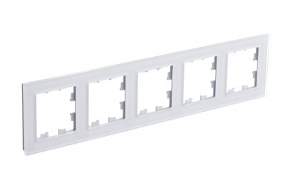 ATN320105 - ATLASDESIGN NATURE 5-постовая РАМКА, ОРГАНИЧЕСКОЕ СТЕКЛО БЕЛЫЙ, Systeme Electric