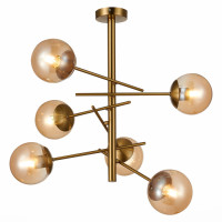 ST LUCE SLE1099-312-06 Светильник потолочный Латунь/Коньячный E27 6*60W