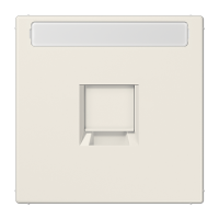 Плата (фиксация защёлкиванием) для одного модуля с полем для надписи; термопласт; слоновая кость, LS1969-15NAWE