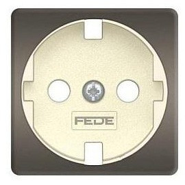 FD04314GR-A Fede Fede Обрамление розетки 2К+З для мех-зма FD16523, Graphite/беж.