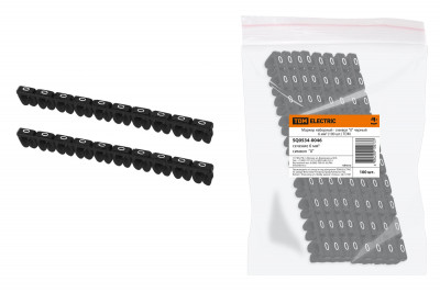 Маркер наборный - символ "0" черный 6 мм2 (100 шт.) TDM Electric, SQ0534-0046