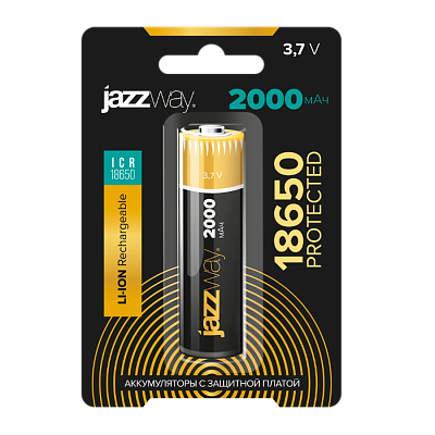 Акк. JAZZway 18650 2000 мАч с защитой BL-1, 5012042