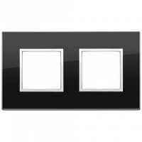 Vimar Накладка Eikon Evo на 4 модуля (2+2) расстояние между центрами 71мм, черный бриллиант, 21643.76