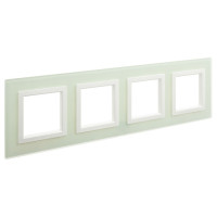4406828 - ДКС Рамка из натурального стекла, "Avanti", светло-зеленая, 4 поста