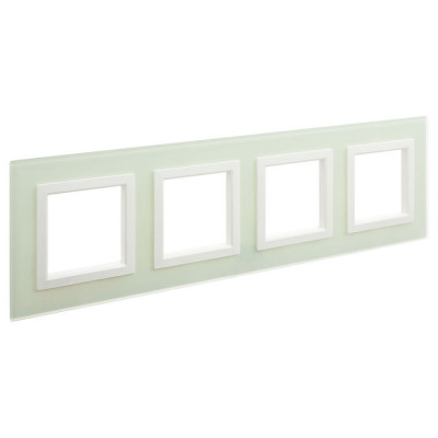 4406828 - ДКС Рамка из натурального стекла, "Avanti", светло-зеленая, 4 поста