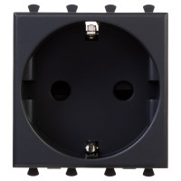 4412002 - ДКС Розетка модульная, 2P+E, с з/ш, "Avanti", "Черный матовый", 2 модуля
