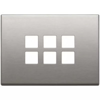 Vimar Накладка плоская, 3 модуля на 6 кнопок, Flat, никель матовый, 22693.11