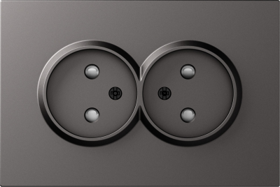 Donel S08 матовый титан накладка для розетки 2-й без заземления, со шторками 16A 250 В~,серия DB, DS22645