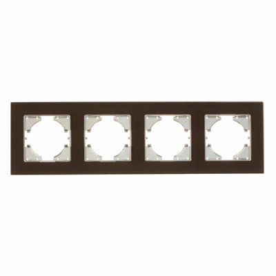 С1140-033 GUSI UGRA РАМКА 4-местная, стекло, цвет коричневый., С1140-033