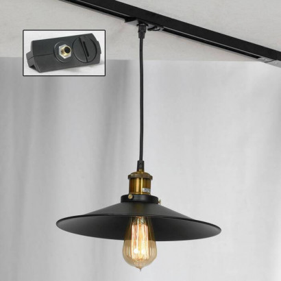 LUSSOLE NEW YORK Подвесной светильник, цвет основания - черный, плафон - металл (цвет - черный), 1x60W E27, LSP-9601-TAB