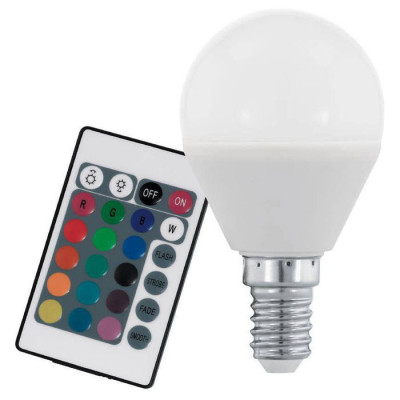 10682 Светодиодная лампа диммируемая RGB P45, с пультом упр-я, 4W (E14), 3000K, 300lm
