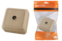 Розетка TВ простая (0-2400 Гц,  "мама") открытой установки, IP20 сосна "Ладога" TDM Electric, SQ1801-0058