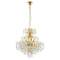 39605 Люстра FENOULLET, 5х25W (E14), ?575, H1210, сталь, латунь/хрусталь, прозрачный