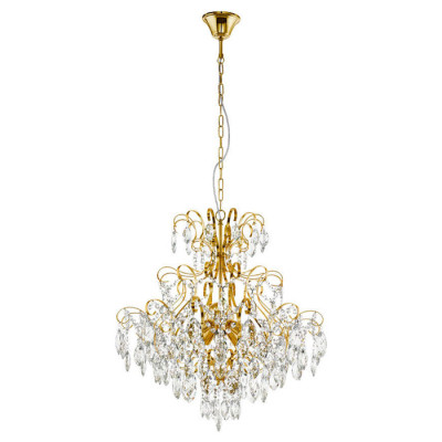 39605 Люстра FENOULLET, 5х25W (E14), ?575, H1210, сталь, латунь/хрусталь, прозрачный