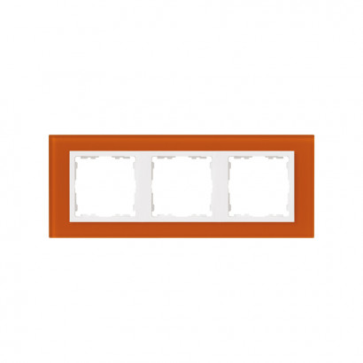 Simon 82637-65 S82N Рамка 3-ная, оранжевый - белый (стекло)