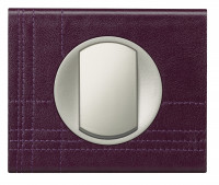 Legrand Выключатель 1-клавишный, вставка - титан,  материалы - Кожу Текстура, серия Celiane