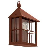 64757 Уличный настен свет-к GAUDESI, 1X60W(E27), сталь оцинкован., коричн антик/ стекло, прозрачн.