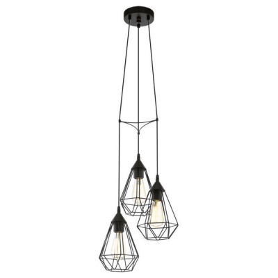 94191 Подвес TARBES, 3x60W (E27), ?310, Н1100, сталь, пластик, черный