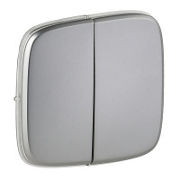 Legrand Valena ALLURE.Лицевая панель для двухклавишного выключателя.Полированная сталь, 755023