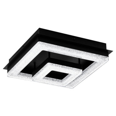 99327 Светод. потол. светильник FRADELO 1, 12W (LED), 260х260, сталь, черный/пластик с кристал., чер