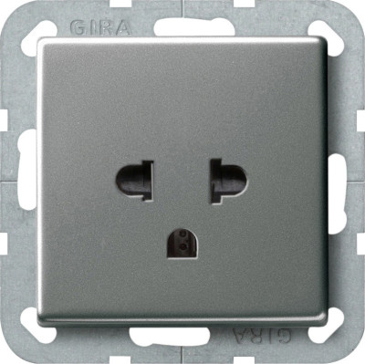 284020 - Gira E22 Розетка EURO US, сталь