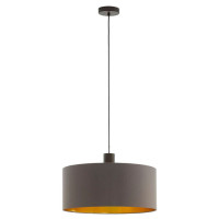 97683 Подвес CONCESSA 1, 1х60W (E27), ?530, H1500, сталь, темно-коричневый / текстиль, капучино, зол