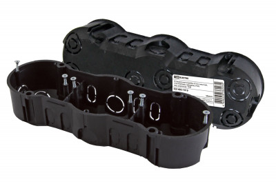 Установочная коробка СП 3-х местная, 212х70х45мм, саморезы, IP20, инд. штрихкод, TDM Electric, SQ1402-1919