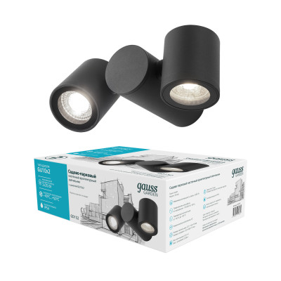 Светильник садово-парковый Gauss Sonata настенный архитектурный 2*35W, 2*GU10, 221*155*70мм, 170-240V / 50Hz, IP54 (1/12), GD152