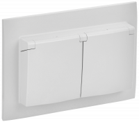 SKANDY Роз. 2-я с кр. 16А в сб IP44 SK-R12W арк. бел. IEK, SK-R26-16-44-K01-F