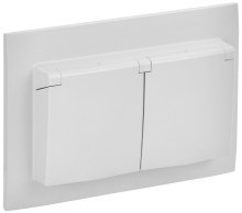 SKANDY Роз. 2-я с кр. 16А в сб IP44 SK-R12W арк. бел. IEK, SK-R26-16-44-K01-F