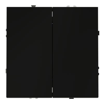 Перекрестный переключатель встраиваемый VOLTUM S70 двухклавишный 10А, (черный матовый), VLS020508