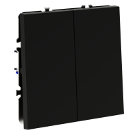 Перекрестный переключатель встраиваемый VOLTUM S70 двухклавишный 10А, (черный матовый), VLS020508