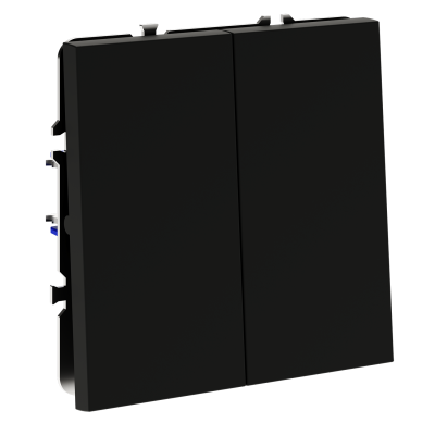 Перекрестный переключатель встраиваемый VOLTUM S70 двухклавишный 10А, (черный матовый), VLS020508